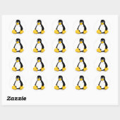 Rond Sticker Linux Tux Round (Feuille)