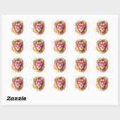 Rond Sticker Lion avec lunettes roses (Feuille)