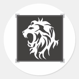 Rond Sticker Lion Blanc