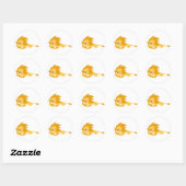 Rond Sticker Lion Cartoon Bouncon Cute (Feuille)
