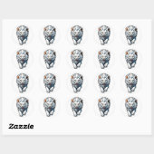 Rond Sticker Lion Cub Blanc Chargeur (Feuille)