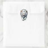 Rond Sticker Lion Cub Blanc Chargeur (Sac)