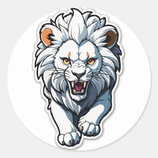 Rond Sticker Lion Cub Blanc Chargeur (Devant)