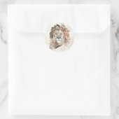 Rond Sticker Lion Floral (Sac)