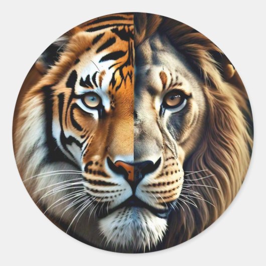 Rond Sticker Lion & Tiger Digi (Devant)