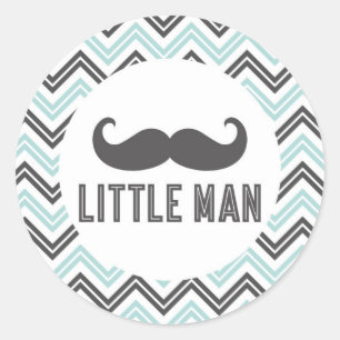 Rond Sticker Little Man Mustache