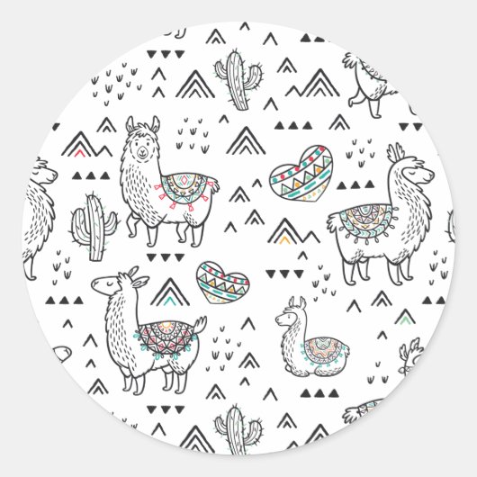 Rond Sticker Llama Mama (Devant)