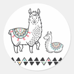 Rond Sticker Llama Mama