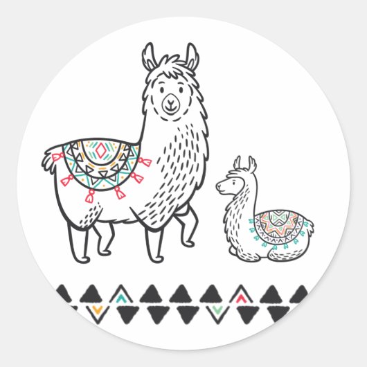 Rond Sticker Llama Mama (Devant)