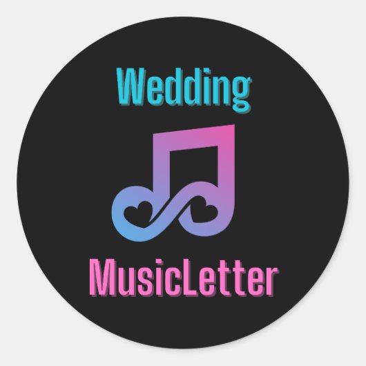 Rond Sticker Logo mariage MusicLetter (Devant)