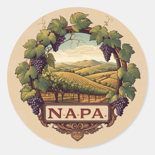 Rond Sticker Logo Napa Grapes (Devant)