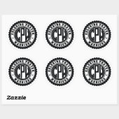 Rond Sticker Logo Noir & Blanc ColoriagePrièreGuerriers (Feuille)