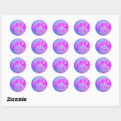 Rond Sticker Lotus Moon Rose (Feuille)