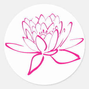 Rond Sticker Lotus Rose