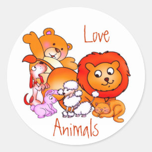 Rond Sticker Love Animals
