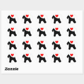 Rond Sticker Love Schnauzer (Feuille)
