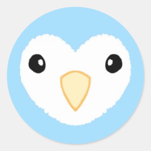 Rond Sticker Lovebird blanc (Devant)