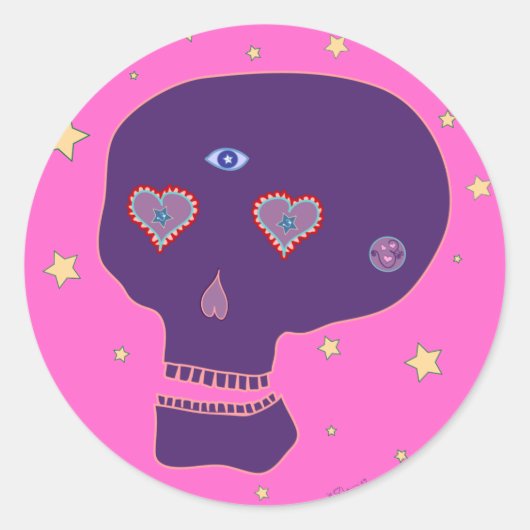 Rond Sticker LoveSkull (Devant)