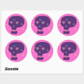 Rond Sticker LoveSkull (Feuille)