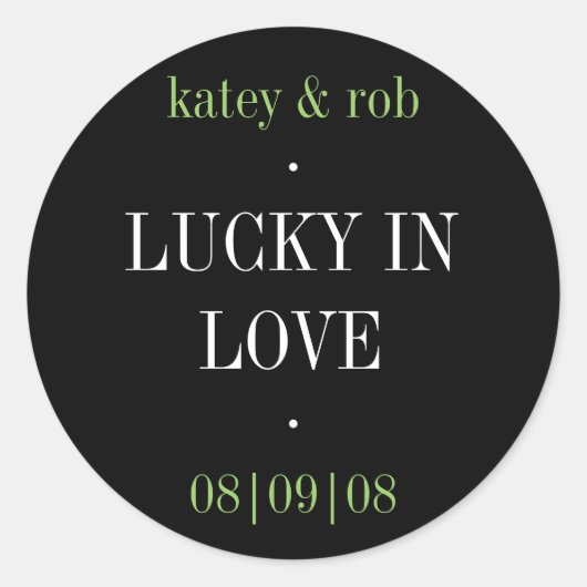 Rond Sticker Lucky in Love (Devant)