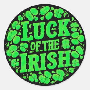Rond Sticker Lucky Irish Clovers