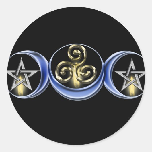 Rond Sticker lunaire triple spirale (Devant)