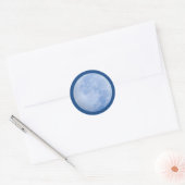 Rond Sticker Lune Bleue (Enveloppe)