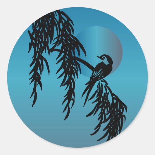 Rond Sticker Lune Bleue (Devant)