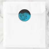 Rond Sticker Lune Bleue, Arrondi (Sac)