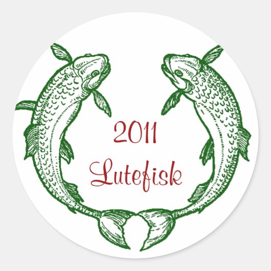 Rond Sticker Lutefisk Fish Home Canning Jar Circles (Devant)