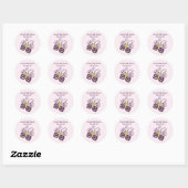 Rond Sticker Luv Bug/Ladybug/Papillon/Étiquette/Sceau (Feuille)