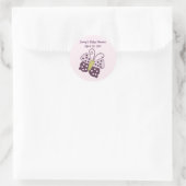 Rond Sticker Luv Bug/Ladybug/Papillon/Étiquette/Sceau (Sac)