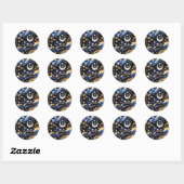 Rond Sticker - Luxury Celestial Moon Phases Design (Feuille)