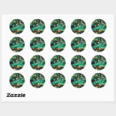 Rond Sticker - Luxury Emerald Celestial Moon Design (Feuille)