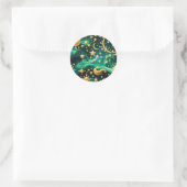 Rond Sticker - Luxury Emerald Celestial Moon Design (Sac)