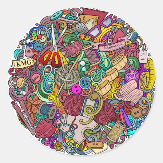 Rond Sticker Made with Love (Devant)