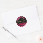 Rond Sticker Magenta Red Agate Merci Classic Round (Enveloppe)
