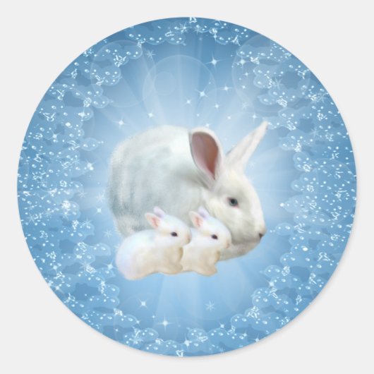 Rond Sticker Magique Bunny de Pâques (Devant)