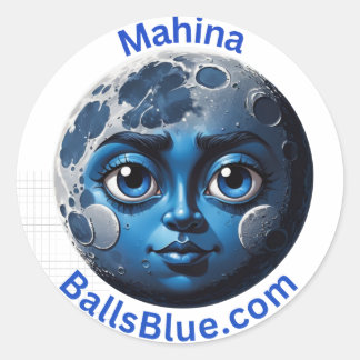 Rond Sticker Mahina (Lune) - Collection BallsBlue