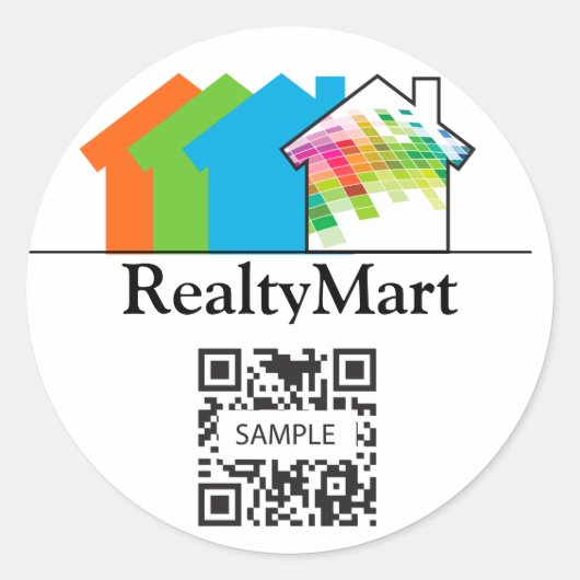 Rond Sticker Maison immobilière Modèle (Devant)