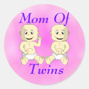 Rond Sticker Maman Of Twin Baby
