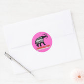 Rond Sticker mammoth en rose (Enveloppe)