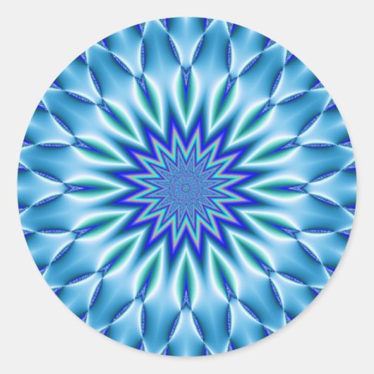 Rond Sticker Mandala bleu (Devant)