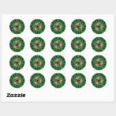 Rond Sticker Mandala Celtic Vert (Feuille)