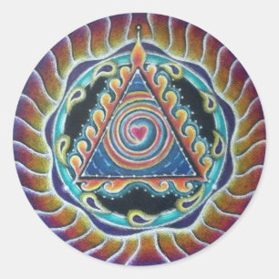 Rond Sticker Mandala Coeur Spirale