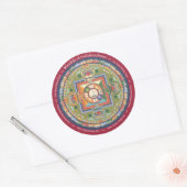 Rond STICKER Mandala de Chenrezig - avec mantra (Enveloppe)