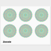 Rond Sticker Mandala de guérison (Feuille)