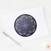 Rond Sticker Mandala de la sphère de porcelaine bleue (Enveloppe)