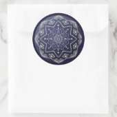Rond Sticker Mandala de la sphère de porcelaine bleue (Sac)
