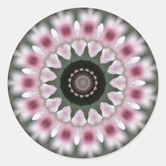 Rond Sticker Mandala Doux Rose (Devant)